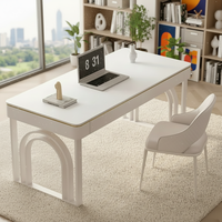 Bureau d'ordinateur blanc crème de qualité export DESIN, cadre métallique écologique, moderne et simple pour bureau à domicile, en gros, origine Chine