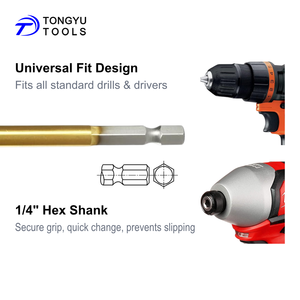 6Pcs 3/8&quot;-1/2&quot; Flat <strong>Wood</strong> <strong>Spade</strong> Drill <strong>Bit</strong> Set, 1/4&quot; Hex Shank Titanium Coating Paddle Hole Cutter <strong>for</strong> Smooth Woodworking Drilling - Product Image 4
