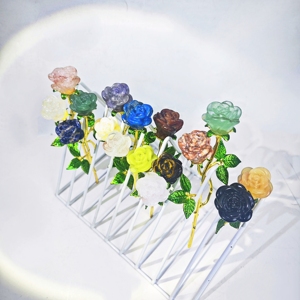 Baisse <span class=keywords><strong>de</strong></span> prix Avantages <span class=keywords><strong>de</strong></span> la guérison en cristal naturel Sculpture Artisanat Matériau mixte Rose à double tête pour la décoration - Product Image 4