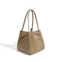 Sacs à main pour femmes imprimés crocodile, sacs seau en cuir de vachette huilé, sacs à bandoulière pour femmes, sacs de luxe en cuir véritable pour femmes