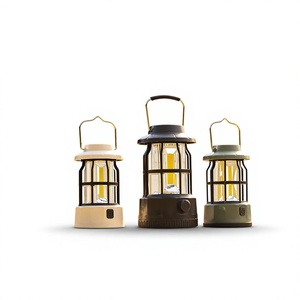 Lanterne de camping LED vintage, lumière extérieure portable, blanc chaud, étanche, design de table - Product Image 1