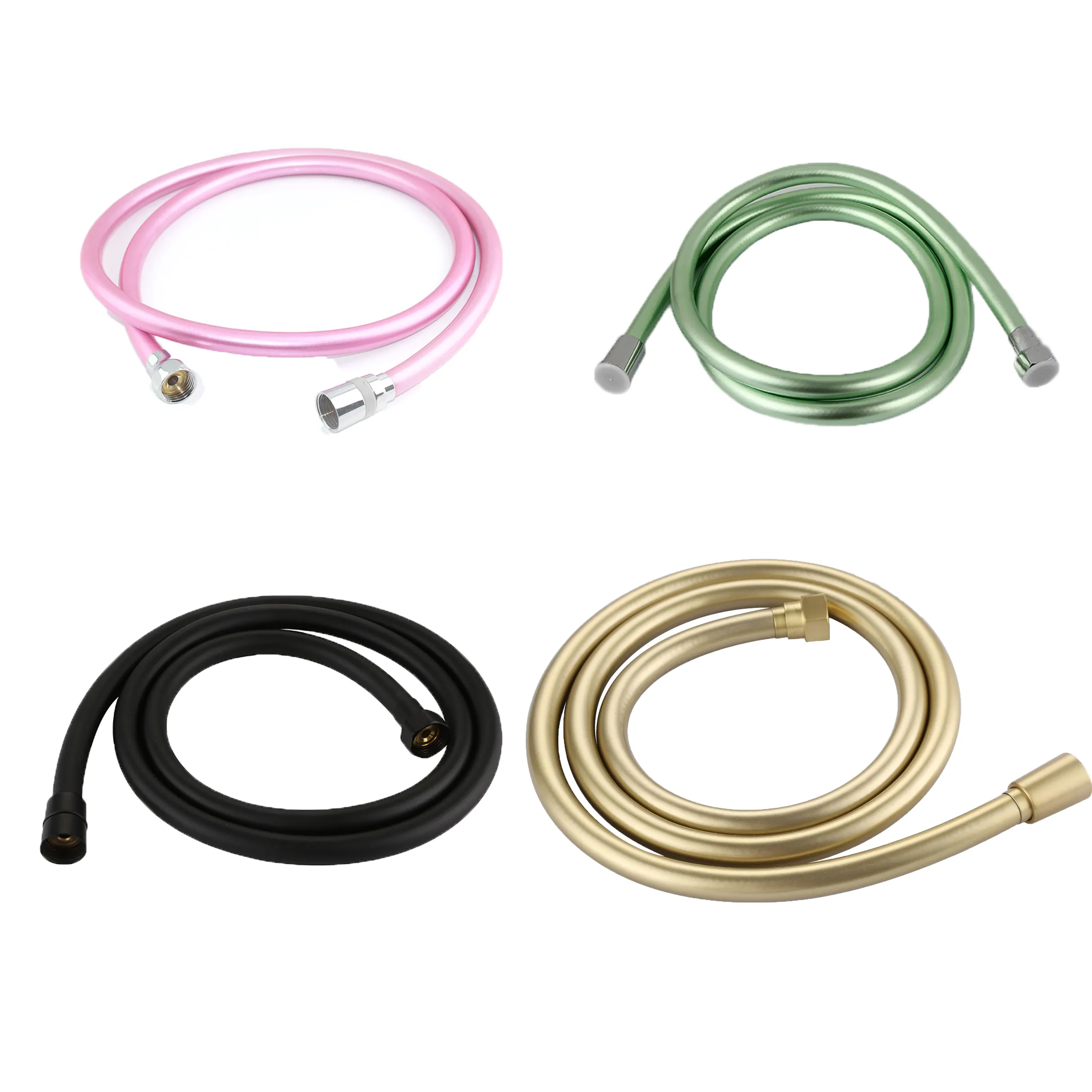 Black/green/pink/gold Shower Hose Series Flexible Pipe PVC Water Hose With Brass Connections