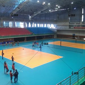 Azulejos de PVC aprobados por la FIVB para cancha deportiva de interior, suelo antideslizante, alfombrilla enrollable, Material de vinilo para diseño gráfico de voleibol - Product Image 1