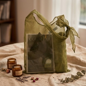 Sac à bandoulière en organza transparent style romantique <span class=keywords><strong>français</strong></span>, sac fourre-tout en maille avec nœud esthétique, sac de plage transparent, logo personnalisé - Product Image 6