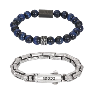 IXXXi Ensemble de bracelets en perles en acier inoxydable pour hommes Bijoux tendance <span class=keywords><strong>Lourdes</strong></span> - Product Image 1