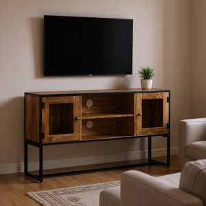Mobile TV in Legno Massello Recuperato 47.2x11.8x29.5 Pollici Design Elegante per l'Intrattenimento Domestico - Product Image 2