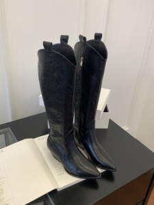 2023 Vintage moderno stivali da cavaliere per le donne PU donne giacche invernali Slip on donna lunghi stivali invernali <span class=keywords><strong>vera</strong></span> <span class=keywords><strong>pelle</strong></span> alta Top - Product Image 5