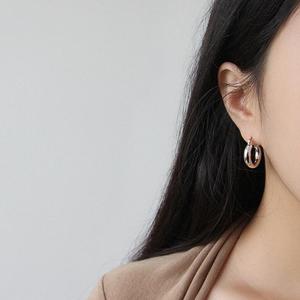 Fashion Dainty Jewelry Sterling <strong>Silver</strong> Gold Plated Earrings Trendy Tube <strong>Hoop</strong> Earrings Thick <strong>Small</strong> Hollow <strong>Hoops</strong> - Product Image 6