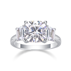 Joyería fina personalizada S925 plata esterlina 9K 10K 14K 18K oro 3CT Moissanite anillos de diamantes anillo de compromiso regalo de mujer - Product Image 1