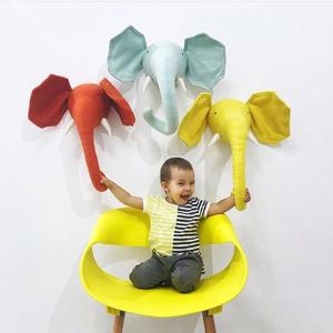 INS Phong Cách Phổ Biến Hàng Tồn Kho Đồ Chơi Nhồi Bông Ngựa Vằn Hươu Cao Cổ Voi Đầu Động Vật Treo Trang Trí Phòng Trẻ Em - Product Image 5