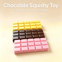 Jouet Squishy Barre de Chocolat à Remontée Lente - Jouet Anti-Stress et Sensoriel Réaliste en Forme d'Aliment en PU pour les 14 ans et plus