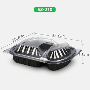 Emballage alimentaire pour la préparation des repas, récipient alimentaire en plastique à 2 compartiments, micro-ondable, avec couvercle, à emporter, boîte à lunch jetable, boîte <span class=keywords><strong>bento</strong></span> - Product Image 2