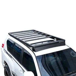 Evrensel araba raf çatı 4X4 alüminyum siyah kargo taşıyıcı sepet portbagaj Toyota LC200 LC79 lciçin