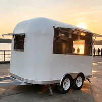 Chariots de restauration rapide américains populaires pour la rue et l'extérieur, chariots à glaces, à café, à chips, à bonbons, traiteur, mini-remorque alimentaire mobile de forme ronde
