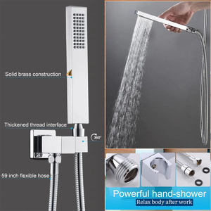 Sistema <span class=keywords><strong>Doccia</strong></span> <span class=keywords><strong>a</strong></span> Cascata <span class=keywords><strong>da</strong></span> 16 Pollici con Massaggio, Rubinetto Termostatico Monocomando, Costruzione in Ottone, Montaggio <span class=keywords><strong>a</strong></span> Parete - Product Image 4