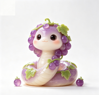 Figurine de dessin animé mignonne en forme de serpent de raisin en PVC ABS injecté, jouet de collection en boîte mystère, usine OEM