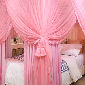 Nouveau Double Couche Moustiquaire <span class=keywords><strong>Lit</strong></span> Auvent Princesse Style Lumière Blocage Anti-Poussière Épaissie Renforcé Triple Ouverture - Product Image 6