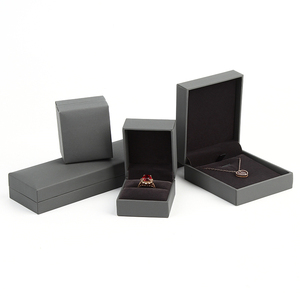 Custom Logo <b>Black</b> Grey Velvet Jewelry Packaging <b>Box</b> with Ribbon for Ring Necklace Earrings Bracelet Private Label - Product Image 3
