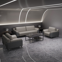 Ensemble de canapés de bureau modernes en cuir, avec structure métallique, design durable, idéal pour les hôtels et les espaces commerciaux – Vente chaude