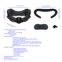 Pour Quest 3 Interface faciale 6-en-1 Set Masque en cuir PU léger Coussin en soie de glace Large vue Lunettes-Support réglable convivial