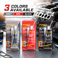 Mastic silicone RTV noir PINSU HI-TEMP Sensor Safe, neutre, pour applications automobiles, machines, boiseries et construction