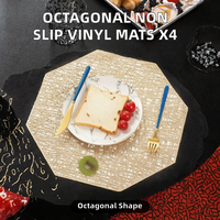 En stock – Lot de 4 sets de table octogonaux en PVC écologique, antidérapants, motif dessin animé, épaissi de 3 mm, ajourés