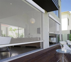 Stores extérieurs motorisés intelligents et personnalisés, résistants au vent et à l'eau, avec protection solaire transparente, compatibles WiFi Tuya, pour <span class=keywords><strong>terrasse</strong></span> - Product Image 3