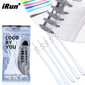 iRun Cool Silicone Flat Rubber No More Tying Shoe Laces Elastic No Tie Slip-Ons Shoelaces for Kids and Adults