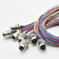 Connecteur M12 D Code 4 broches femelle à montage sur panneau avec câble pré-câblé pour Profinet Ethernet