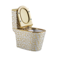 WC monobloc rétro doré, électroplaqué, à chasse d'eau rapide (Tornado), économie d'eau 4,5 L, facile à nettoyer