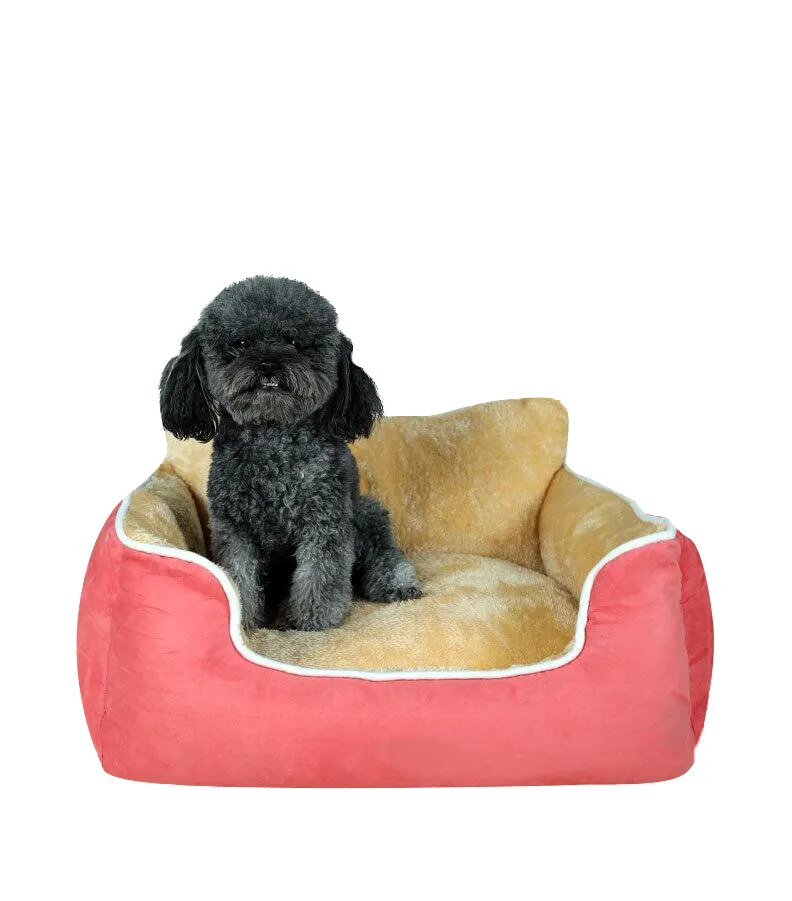 Fabricante atacado soft suede curto plush pet sofá cama do cão de luxo