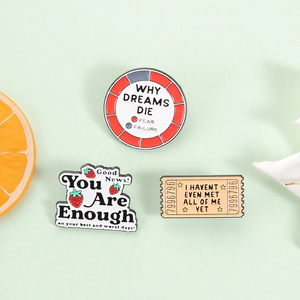 Spille in Smalto 'Journey of Self-Discovery', Stile Biglietto 'Non Ho Incontrato Ancora Tutta Me Stessa', Spilla da Bavero, Gioielli all'Ingrosso - Product Image 2