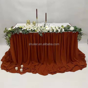 Falda al por mayor <span class=keywords><strong>para</strong></span> <span class=keywords><strong>mesa</strong></span> de boda Falda de <span class=keywords><strong>mesa</strong></span> de spa de gasa Falda de <span class=keywords><strong>mesa</strong></span> de algodón de poliéster - Product Image 2