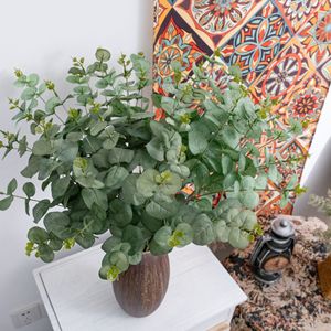 Plante artificielle CallaFloral Eucalyptus vert-gris, branche unique, pour décoration de mariage et de maison - Product Image 1