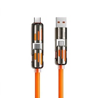 Câble de données USB Type-C rotatif à double tête 4 en 1, 240W PD, charge rapide haute puissance, compatible avec les appareils