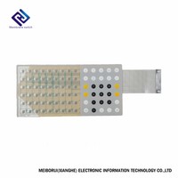 Sakelar Membran Tertutup Ramah Lingkungan Bersertifikasi MBR ISO9001, Keypad Tahan Air IP65, Perekat 3M, Keyboard Tinta Perak, Fleksibel