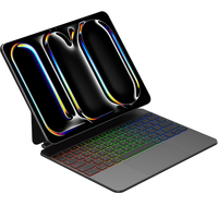 Étui clavier Magic Style pour iPad Air 11 pouces (M2, M3 et M4), étui clavier iPad 11e génération, Pro 11 M2/M4/M5 Pro13/Pro12.9
