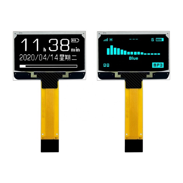 1.3 Inch Mini PMOLED Monitor Screen Area Color (White/Blue) 128x64 16pins 4-wire Serial SH1106G Driver IC Bar Small OLED E-Paper