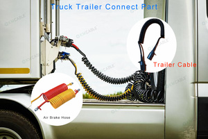Faisceau de câblage pour éclairage de camion, assemblage de cordon à lame pour VR, <span class=keywords><strong>7</strong></span> voies, 15 pieds, rallonge ABS, adaptateur d'alimentation enroulé SAE, câble pour caméra de <span class=keywords><strong>remorque</strong></span> - Product Image 6