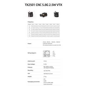 Skyzone Tx2500 58GHz 25W VTX Video Transmitter Shell RC FPV <b>Racing</b> <b>Drones</b> Supports 5G Hz 2.5W Dissipation Structure New Black - Product Image 5