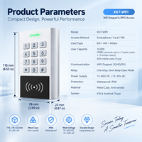 Tuya WiFi RFID Zugangskontroll-Tastatur IP66 Wasserdichter Metall-Smart-Türzugangscontroller mit APP-Karte PIN, EM HID Mi-fare Leser