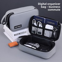 Organisateur de câbles léger en cuir, boîte de rangement numérique multifonctionnelle portable, sac de rangement pour disque dur mobile, chargeur de téléphone