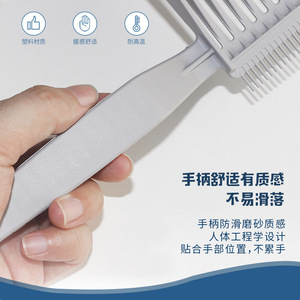 Peigne à cheveux à long manche en acier inoxydable, design gris dégradé, pour la coupe et le coiffage - Product Image 3