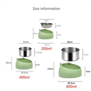 Comedero y Bebedero Plegable Portátil para Perros y Gatos, Base de Plástico, Acero Inoxidable, Diseño Inclinado de 15° - Product Image 3