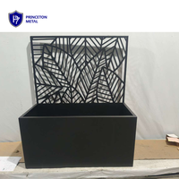 Nouveau design de luxe Ensemble de jardinière rectangulaire en aluminium pour plancher de jardin Pot de fleur décoratif extérieur Conteneur pour la maison