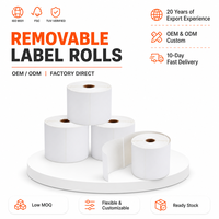 Label Kemasan Persegi 100x100mm yang Dapat Dilepas, Gulungan Label 1000pcs, Mudah Dikupas untuk Tag Aset