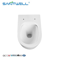 WC mural de forme ronde à chasse directe, durable, idéal pour les salles de bain modernes