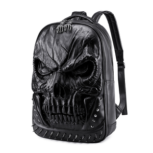 New Soft Leather3d <strong>Backpack</strong> PU Leather Waterproof <strong>Backpack</strong> Skull Fashion <strong>Daily</strong> <strong>Backpack</strong> for Men - Product Image 2