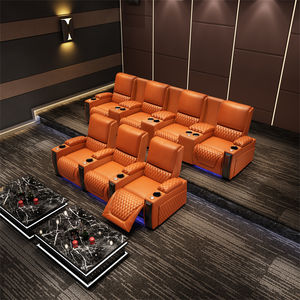 Deluxe Kinosessel Heimkino-Möbel Relaxsessel Medienraum-Sofa Leder Metall Massagesessel ECHTES Leder Modern - Product Image 2