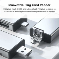 Lector de Tarjetas OTG Multifunción de Buena Calidad, Convertidor USB para Teléfono Celular y Computadora, Compatible con Tarjetas de Memoria SD/TF, Multifuncional